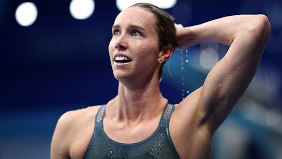 Emma McKeon after winning gold in the 100m freestyle.