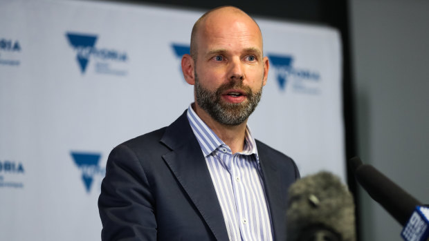 Victorian testing commander Jeroen Weimar speaks during a Press Conference on June 5.