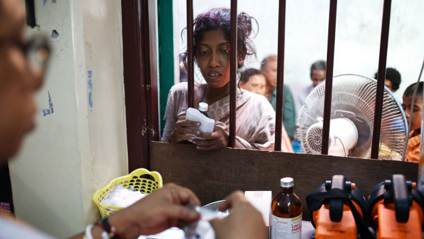 A dispensary in a clinic run by a foreign NGO to help poor people of Kolkata, in India.