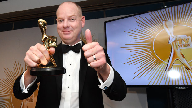 Tom Gleeson with his 2019 Gold Logie.