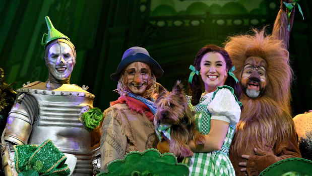 The familiar troupe in Andrew Lloyd Webber's London Palladium production of The Wizard of Oz. 