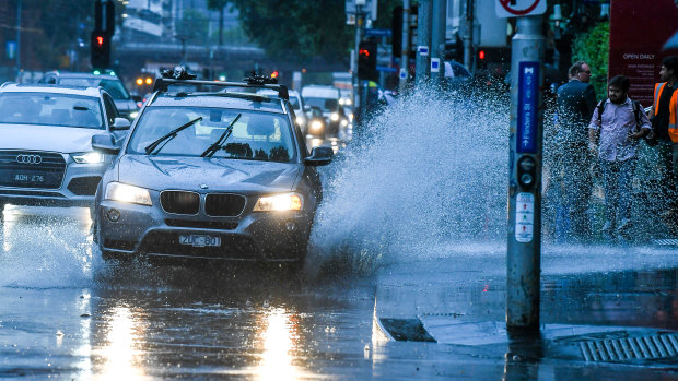 About 19mm of rain hit the Melbourne CBD before 9am. 