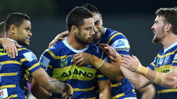 Plane sailing: A stand-out performance from Jarryd Hayne inspired Parramatta to just their third win if the season.
