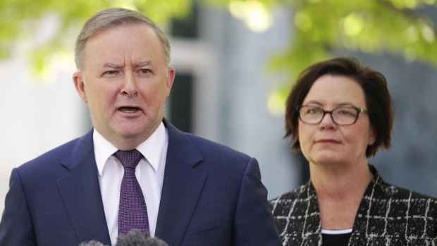 Opposition Leader Anthony Albanese and WA MP Madeleine King.