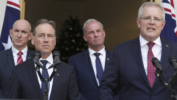 NDIS Minister Stuart Robert, Health Minister Greg Hunt, and Minister for Aged Care and Senior Australians Richard Colbeck joined the Prime Minister in making the funding announcement.