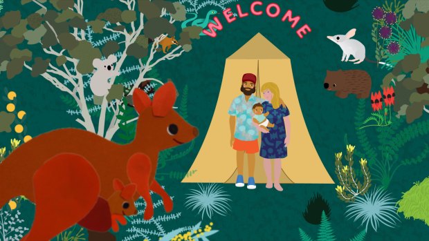Beci Orpin gives traditional Christmas scenes a modern Australian twist.