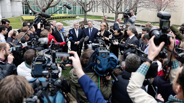 Mitch Fifield, Mathias Cormann and Michaelia Cash  withdrew their support for Malcolm Turnbull on Thursday, August 23.