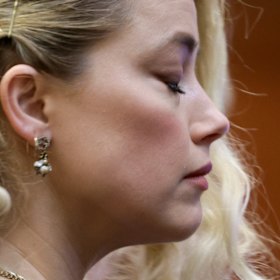 Amber Heard waits for the verdict to be read.