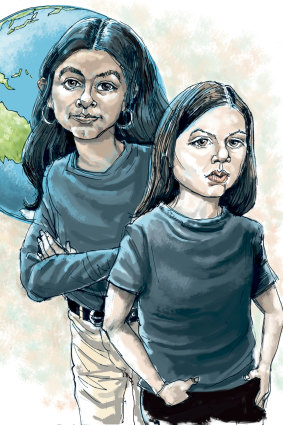 Teenage activists Anjali (left) and Izzy.