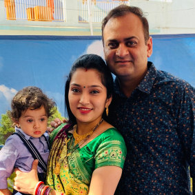 Bhaumik Dholakiya, wife Laxita and son Reyansh. 