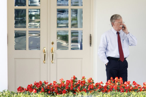 John Bolton, the former national security adviser, outside the West Wing.