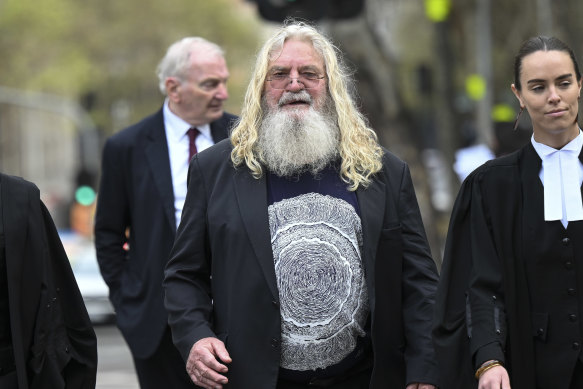 Geoff Clark outside the County Court in September, after being found guilty of multiple charges of fraud and theft.