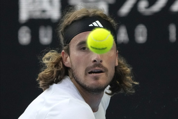 Tsitsipas leads two sets to love.