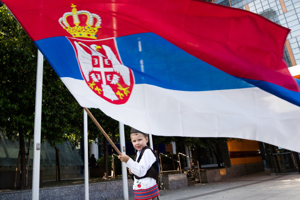 Supporters of Serbian tennis star Novak Djokovic protested against his detention outside the Federal Court.