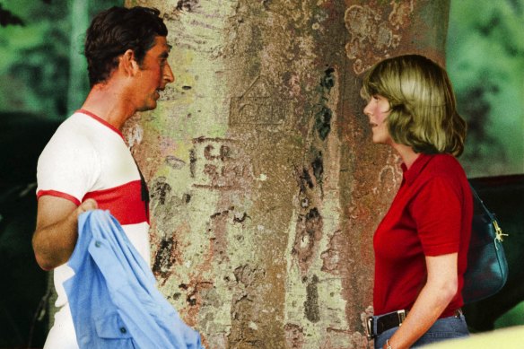 Prince Charles and Camilla at a polo match in 1975.