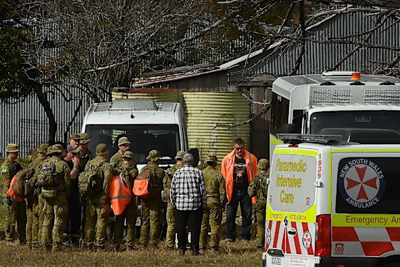 Australian Army personnel who participated in the rescue operation are addressed on Thursday.