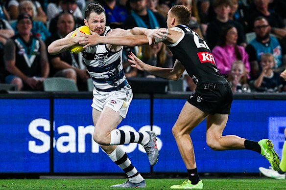 Patrick Dangerfield had one of the quietest games of his career against Port Adelaide.