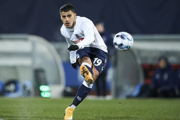 Daniel Arzani in action for AGL Aarhus in Denmark, where he aims to rebuild his career.