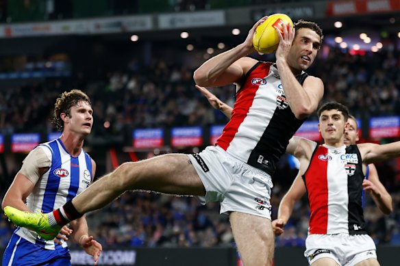 Max King in full flight during Sunday's match.
