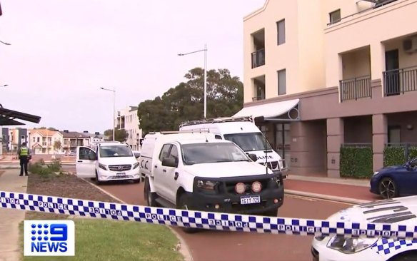 Police scouring the scene following an alleged stabbing in Joondalup on Thursday night.