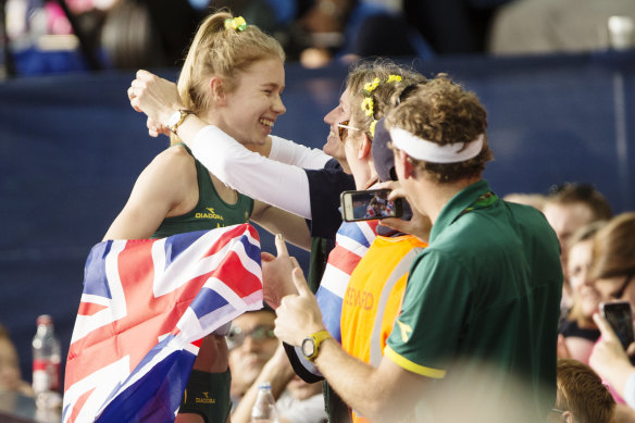 Eleanor Patterson after her triumph at Glasgow in 2014.