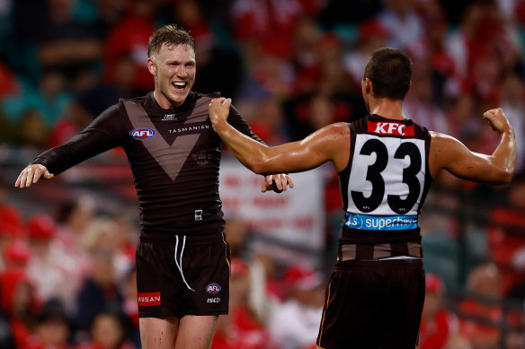 Hawthorn skipper looked to enjoy his new-found freedom on Friday night.