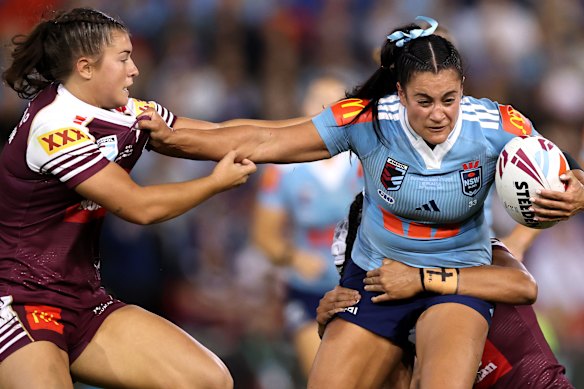 Blues forward Yasmin Meakes was player of the match in game one of this year’s series at Newcastle.