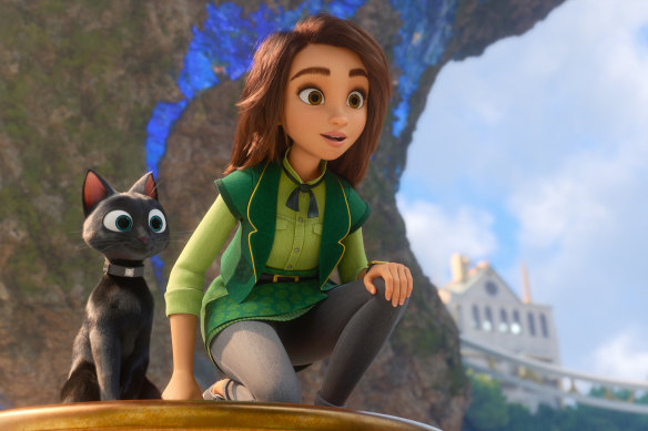 Bob (voiced by Simon Pegg) the cat is a good luck omen to Sam Greenfield (Eva Noblezada) in Luck.