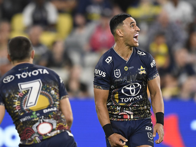 NRL 2021: Monster Valentine Holmes field goal seals victory for North  Queensland Cowboys against Warriors