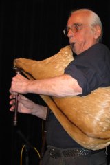 Musical visionary: The late Kim Sanders playing the gaida.