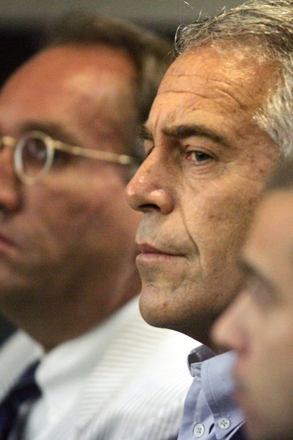 In this July 30, 2008, file photo, Jeffrey Epstein appears in court in West Palm Beach, Florida. 