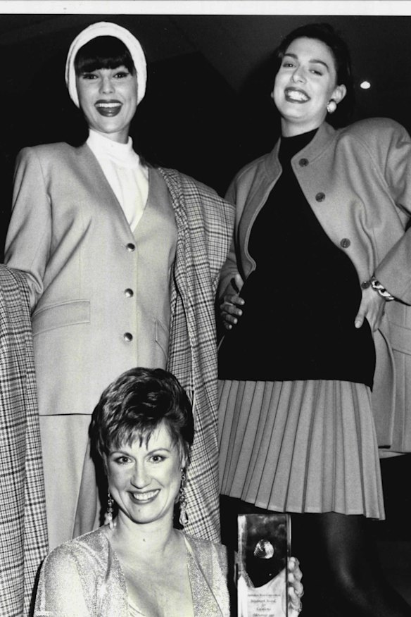 Cutten with her Woolmark Award for Excellence in 1991.