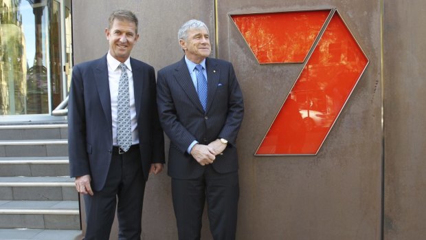 Seven West Media chairman Kerry Stokes (right) with chief executive Tim Worner.