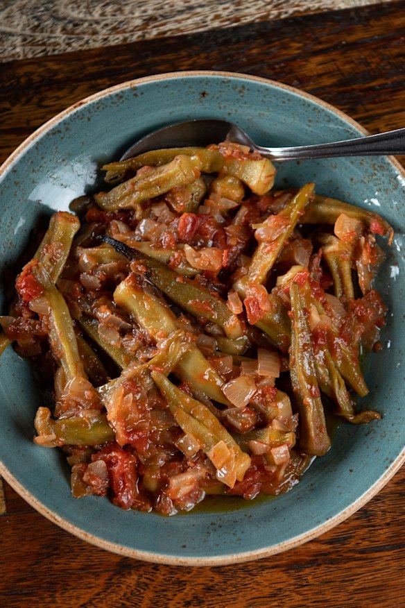 The okra dish.