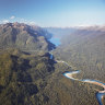 The storied Hollyford Valley, snaking through Fiordland National Park.