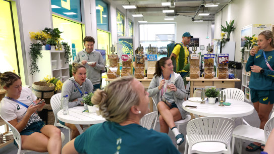 Australian athletes have enough food to feed a small army in their exclusive section of the athletes’ village.