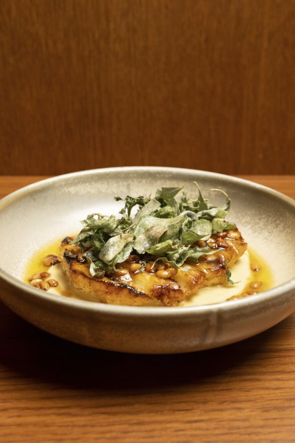 Celeriac with hazelnuts and saltbush.