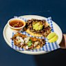 Quessabiria and carne asada tacos.
