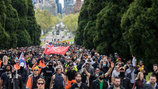 Protesters marched on the city for a third day. 