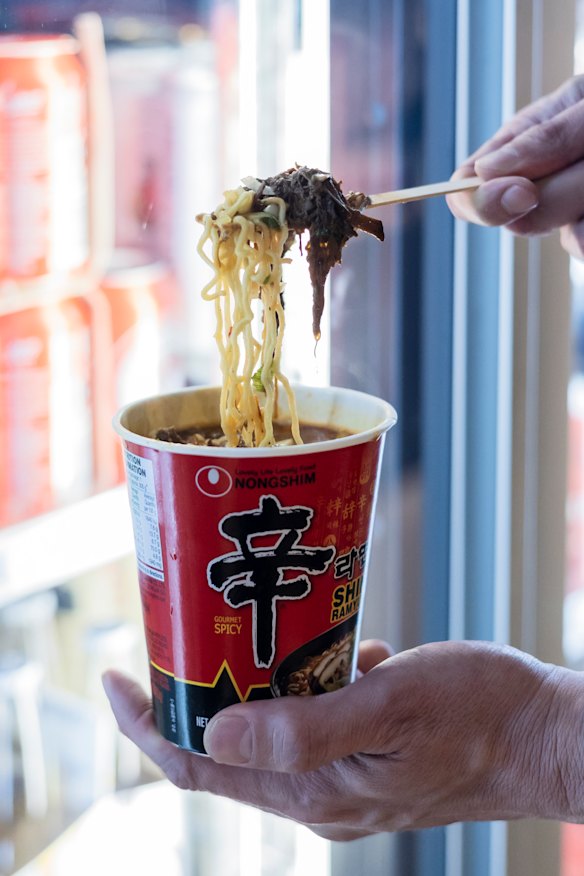 The Papi Special cup noodle is a spirited mash-up of Mexican and Korean flavours.