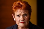 Pauline Hanson speaks at the breakfast event in Perth on Tuesday.