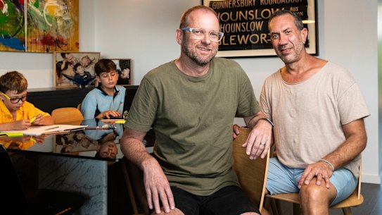 Trent Schatzmann (right) and Paul Wood want same-sex couples to have the same opportunity to adopt and foster as other couples.