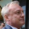 Paul Kent arrives at court for the hearing