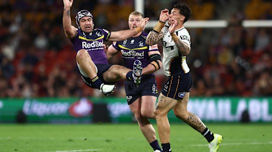 A Jordan Riki push on Jahrome Hughes seemed to typify Brisbane’s frustrations.