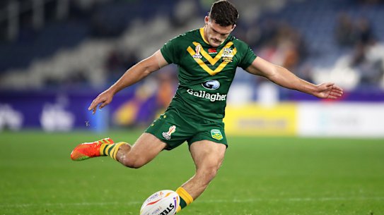 Nathan Cleary had an unusually poor night with the boot against Lebanon.