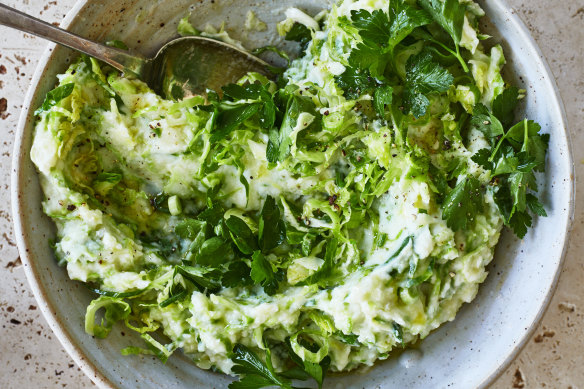 Brussels sprouts colcannon.