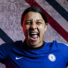 Star striker Sam Kerr has been named the Football Writers Association women’s player of the year for 2023.