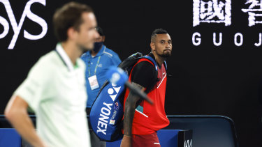 Medvedev and Kyrgios after their clash.