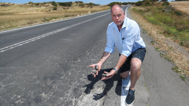 Port Fairy's Michael Steel is fed up with the condition of local roads, which he says affects his business.