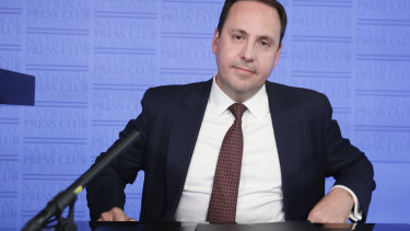 Trade Minister Steven Ciobo addresses the National Press Club of Australia in Canberra on Wednesday.